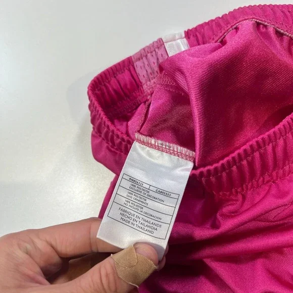 Nike Sweatpants Womens Small Pink Wide Leg Flare Satin Silky Shiny Swoosh Y2K - Picture 9 of 13